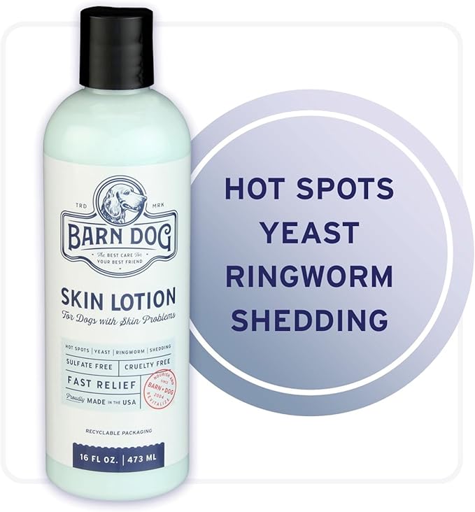 Equiderma Barn Dog Skin Lotion, Topical Solution for Skin Problems, Dog Grooming Supplies, 16 Oz.