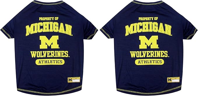 Pets First NCAA Michigan Wolverines Dog T-Shirt, Large (Pack of 2)