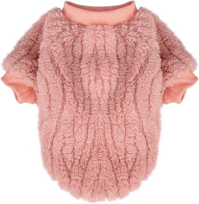 FabriCastle Small Dog Sweaters, 3-Pack Dog Clothes for Small Dogs Girl & Cats, Soft and Warm Pet Coats XXS - XXL, Winter Pet Jackets, Doggy Apparel Costumes, Puppy Outfits (Ivory,Pink,Coral, X-Large)