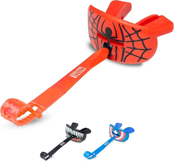 Marvel Spider-Man Football Mouth Guard with Detachable Strap, Lip Protector Adults and Junior, Football & Lacrosse (One Size, Red)