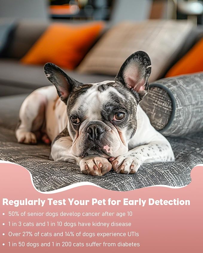 Pawfly Urine Test Strips for Dogs & Cats, 100 Strips, Pet Urine Testing Strips for 10 Parameters, UTI Test Strips, Veterinary Urinalysis Test Strips for Leukocytes, Protein, Ketone, Glucose, pH & More
