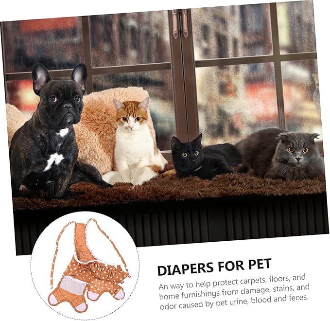 1pc Pet Suspenders Underpant Female Dog Menstruation Underwear Dots Print for Untrained Puppies Dogs Heat