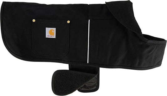 Carhartt Firm Duck Dog Chore Coat, Insulated Weather Resistant Jacket for Cold and Windy Conditions, Black, Medium