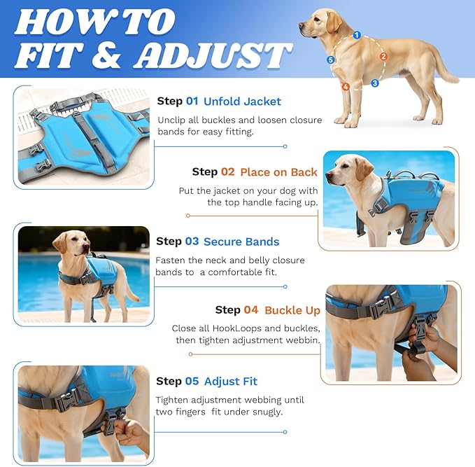 VIVAGLORY High Buoyancy Dog Life Vest, Swimming Vest with Handle, Dog Life Jacket for Swimming & Boating, Buoyancy for Puppy Doggy, L, Northeast Florals-Green