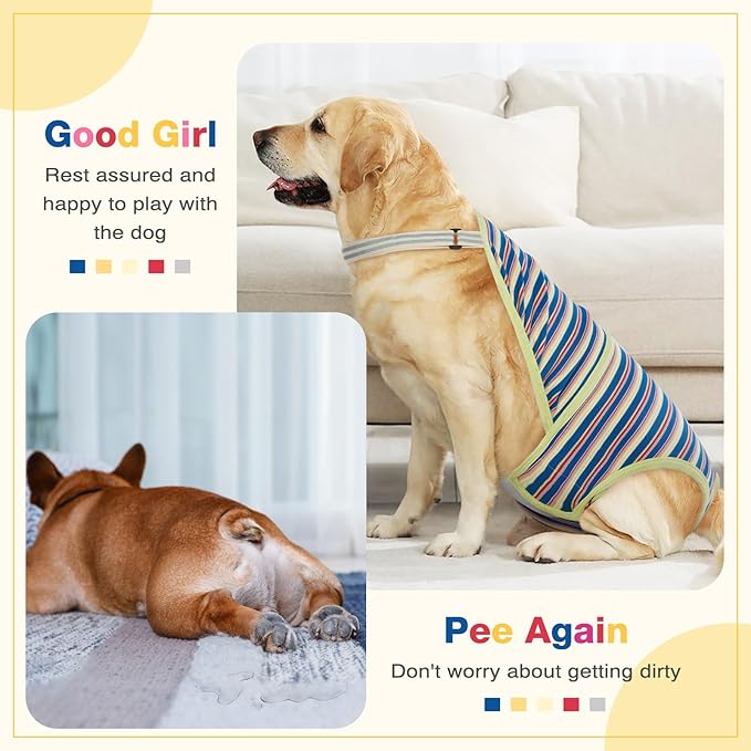 Dog Diapers Female,Female Dog Diapers for Heat Large Dogs, Washable Onesie Sanitary Pantie with Adjustable Suspender Washable, Reusable Period Panties Doggie Diaper, XL