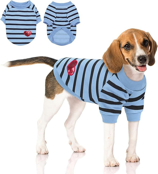 Queenmore Large Dog Shirt,Soft Breathable Dog Shirt for Dogs Cats Boy Girl,Pet Clothes for All Season,Breathable Lightweight Pet Tshirt for Frenchie, Dachshund, Yorkie