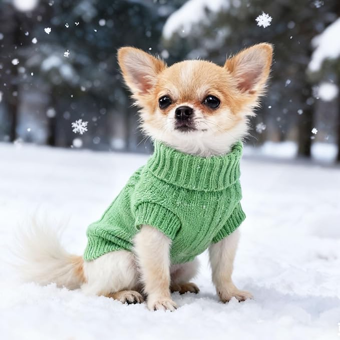 Sweater for Dogs Winter Dog Sweaters for Small Dogs Warm Puppy Clothes Turtleneck Pullover Coat Pet Clothing for Chihuahua Teacup Yorkie XS