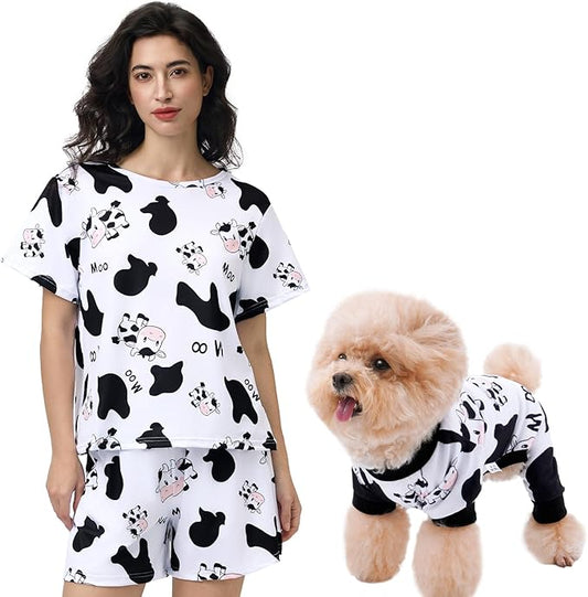 XPUDAC Matching Dog and Owner Clothes Dog Pajamas for Small Medium Dogs Stretchable Pet Onesies, Owner and Doggie Pjs are Sold Separately, M
