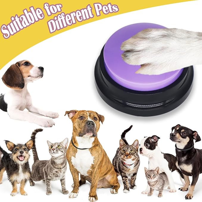 Recordable Dog Buttons 8 Color, Dog Buttons for Communication, Training Your Dog/Cat to Talk, Talking Pet Buttons, Dog Training Set, 30 Second Record & Clear Playback, Gift for Dogs/Cats