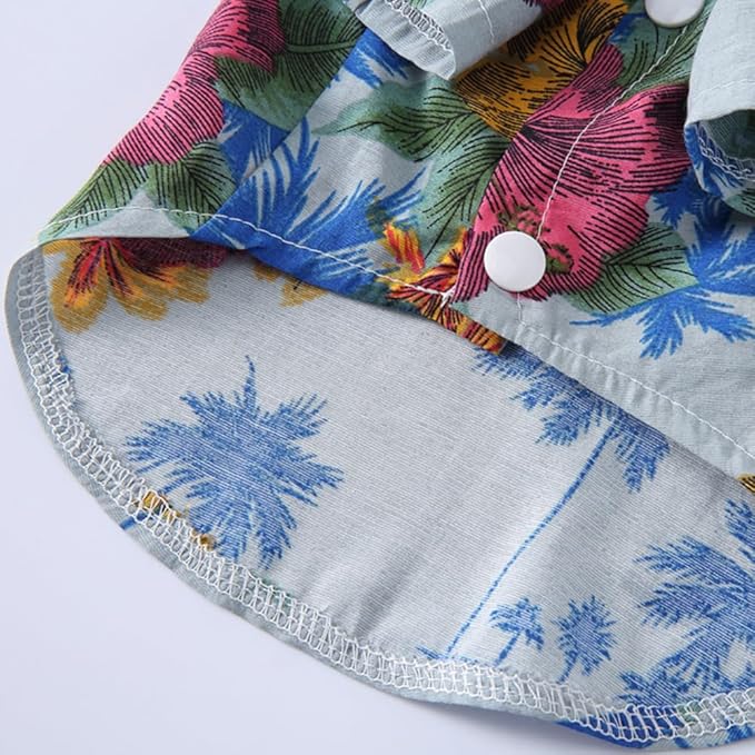 Tangpan Summer Pet Daisy Hawaiian Beach Plaid Print Shirts Clothes for Dog (Y Blue, X-Small)