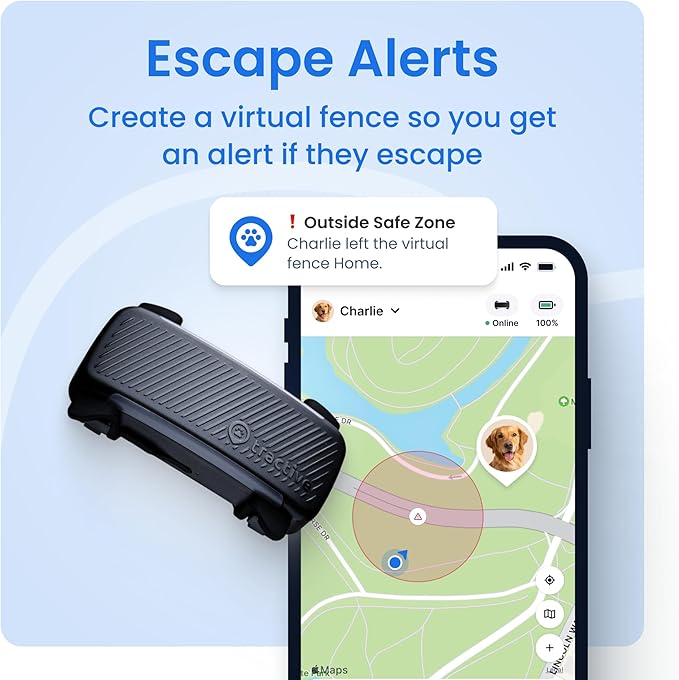 Tractive Smart Dog GPS Tracker | Live Pet Tracker with Virtual Fence | Vital Signs Monitoring of Heart & Respiratory Rate | Bark Monitoring | Dog Collar Attachment (Bundle of 2, Black & Brown)