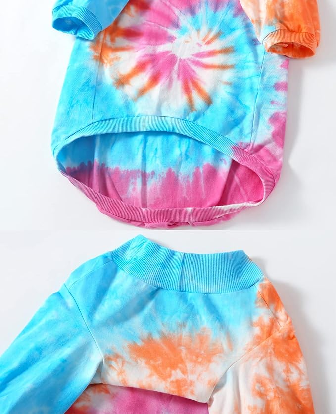 Dog Cotton Colorful Pink Orange T-Shirts Soft and Stretchy Dog Shirt Pajamas Pets Clothes for Large Dogs(Large PinkOrange)