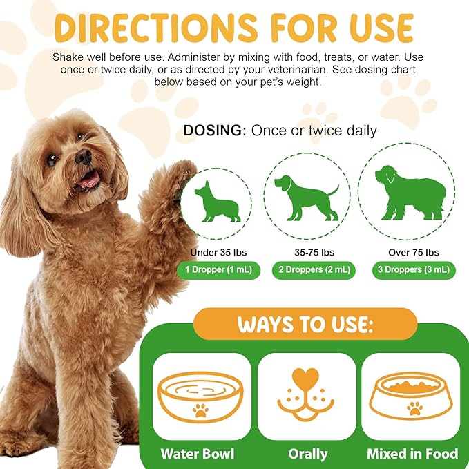Natural Intestinal Defense for Dogs, Herbal Cleanser & Natural Digestive Support for Dogs with Probiotics, Wormwood, Black Walnut - Promotes Gut Health – 2 Fl Oz