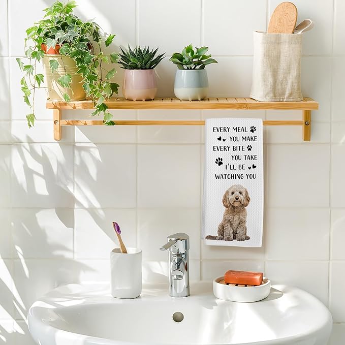 Cockapoo Gifts Dog Kitchen Towels, Gifts for Cockapoo Lovers Women Men Hand Towel, Every Meal You Make Funny Decorative Tea Dish Towels for Kitchens, Funny CockapooDog Kitchen Decor, 16x24in