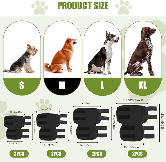 Dog Leg Braces for Rear Leg, Adjustable Dog Leg Sleeve Added Mobility Safety for Active Aging Dogs, Knee Support Straps for Outdoor Adventures Daliy Use Enhanced Stability (M)