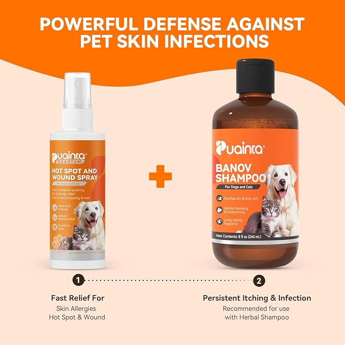 Hot Spot and Wound Spray for Dogs - Advanced Anti Itch Spray, Evidence-Based Dog Hot Spot Treatment & Itch Relief with Nano-Silver, Lick-Safe, 8oz