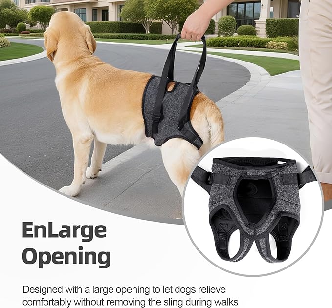 Dog Sling for Large Dogs Hind Leg Support, Adjustable Soft Padded Harness for Weak, Injured, or Disabled Back Legs, Helps Support Senior, Arthritic, and Mobility-Impaired Dogs (Large)
