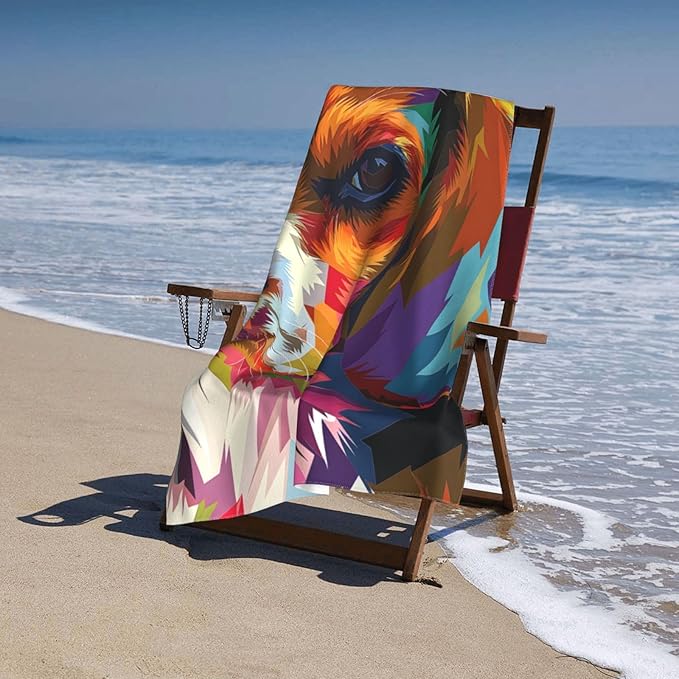 Colorful Beagle Beach Towel Dog Sand-Free Microfiber Bath Towel Ultra Soft Quick Dry Pool Towel Absorbent Towel Lightweight Towel Gifts for Outdoor Bathroom Swimming Decor 31inx51in