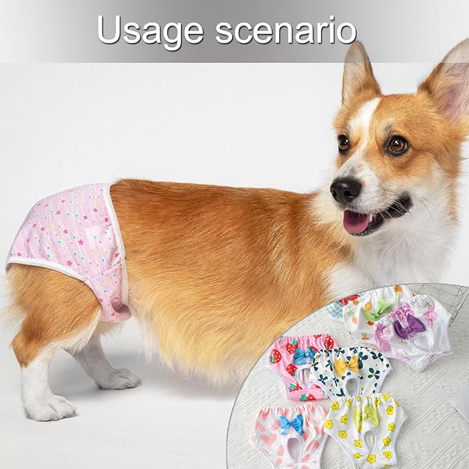 Dog Diaper Breathable Dress Female Pants Panties Shorts Reusable Doggies Period Diaper Washable