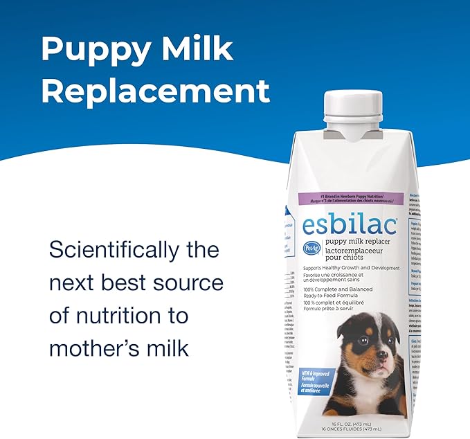 PetAg Esbilac Puppy Milk Replacer Liquid - 16 oz, Pack of 3 - Resealable, Ready-to-Feed Formula with Vitamins for Newborn Puppies to 1 year- Easy to Digest - Storable & Portable
