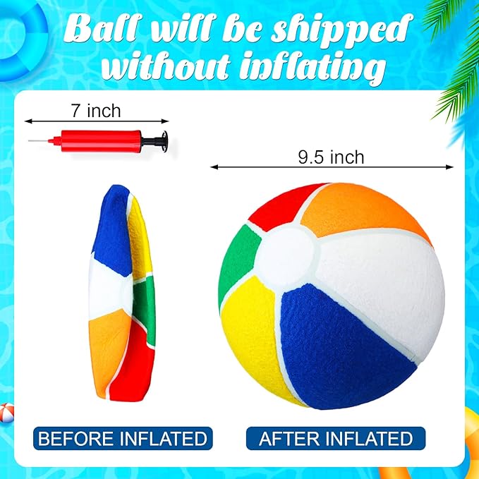 Shappy 1 Pcs Dog Water Toys Giant Pet 9.5 Beach Ball Pool Toys Beach Materials Dog Ball with Air Pump Large Pet Toy Funny Outdoor Sports for Small Medium Puppy Birthday Gift Summer Swimming Pool