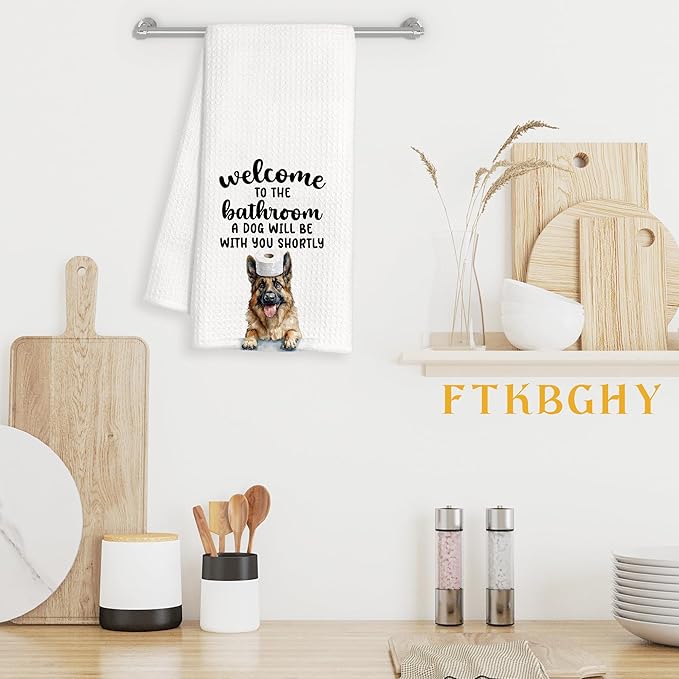 Funny German Shepherd Hand Towels for Bathroom Decor, German Shepherd Gifts for Women Men, Dog Lover Gifts Decorative Hand Towels for Bathroom Restroom Room, 16x24 Inch