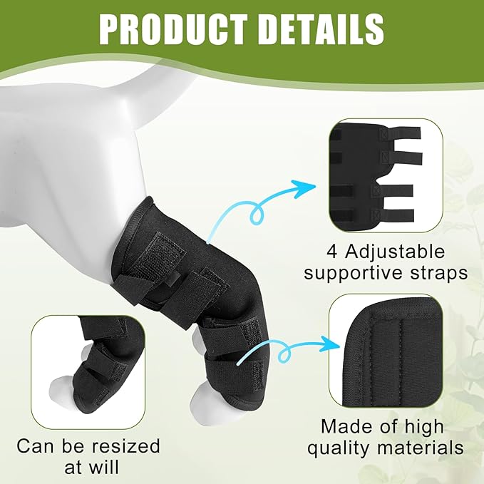 Dog Leg Braces for Rear Leg, Adjustable Dog Leg Sleeve Added Mobility Safety for Active Aging Dogs, Knee Support Straps for Outdoor Adventures Daliy Use Enhanced Stability (S)