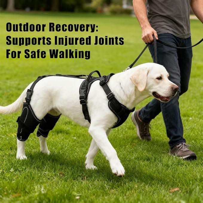 Vivifying Dog Hip & Leg Support Harness for Mobility Assistance, Adjustable Rear Leg Brace with Lift Handle for Injured or Senior Dogs, Joint Stabilizing Hind Leg Support for Walking, Recovery (L)