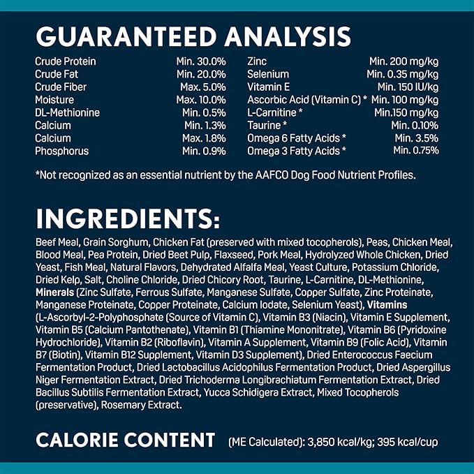 Next Level Super Premium Dog Food – HI-PRO 30 LS™ – Dry Kibble for Dogs for All Life Stages All Breeds – 30% Protein, Gluten Free Grains - High Energy and Active Dogs & Puppies