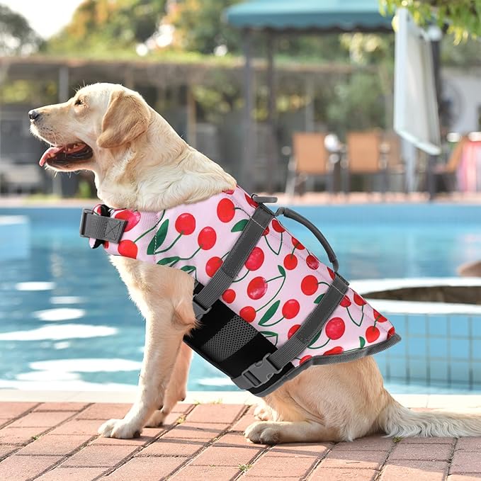 Doglay Dog Life Jacket, Dog Life Vest for Swimming Boating, Adjustable Puppy Life Jacket with Reflective Stripes, Superior Buoyancy Pet Swimming Vest for Small Medium and Large Dogs