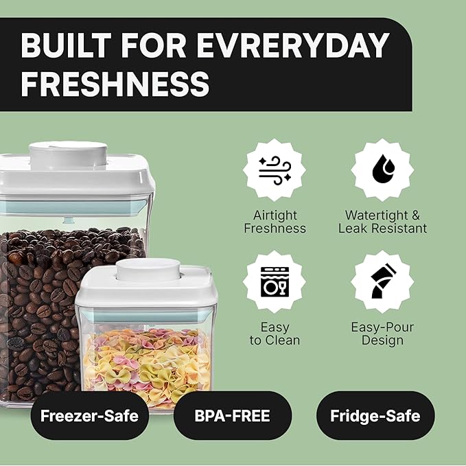 Bop Top Airtight Food Storage Containers with Lid 108 oz | Kitchen Canister Sets | Air Tight Pantry Container | Pop Top Dry Food Storage Containers for Snacks, Sugar, Flour, Baking, Cereal, Pasta