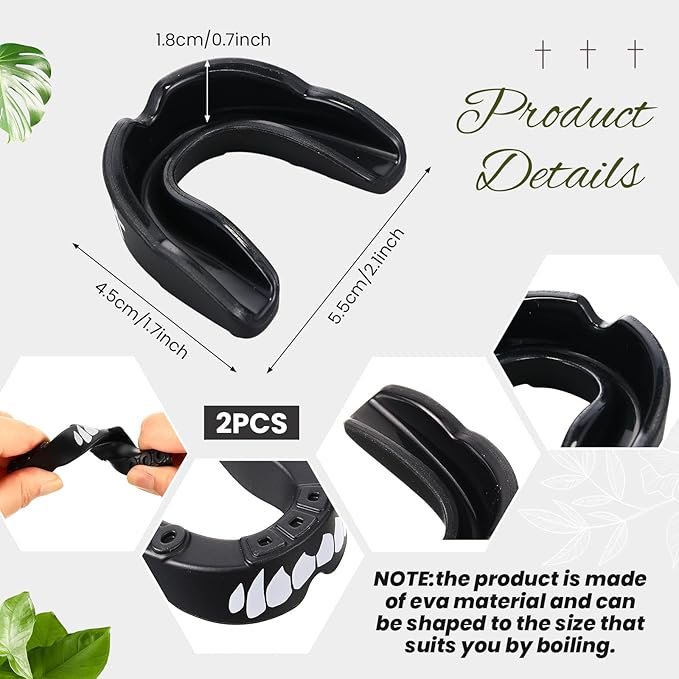 Yaomiao 2 Pcs Cross Mouth Guards Christian Teeth Armor Sport Game Guard & Case Religious Mouth Guard Football Basketball Baseball Wrestling Lacrosse Rugby Boxing Taekwondo
