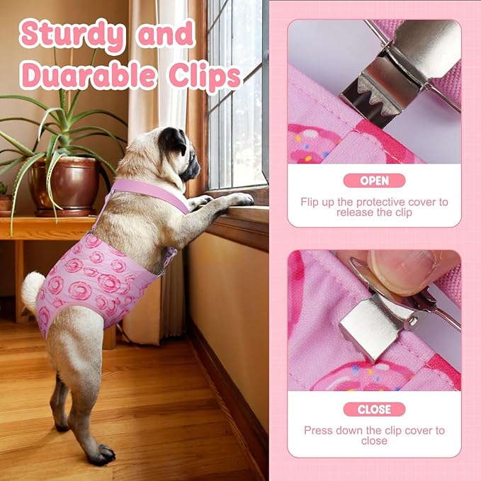 Reusable Female Dog Diapers with Suspender, Washable Dog Period Panties, Highly Absorbent Female Dogs Diapers for Heat Incontinence, 2X-Large