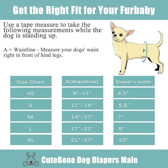 CuteBone Dog Diapers Male Washable Belly Band for Male Dogs Wraps Black 3pcs a Pack DM55L