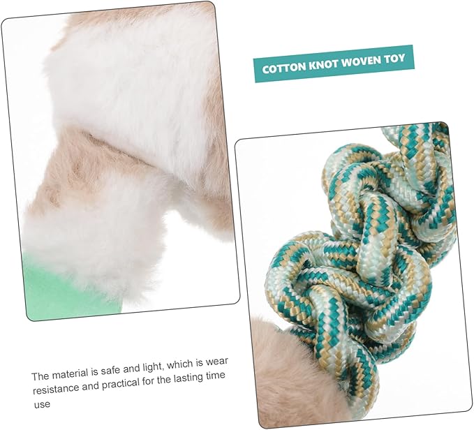 Interesting Cotton Knot Dog Chew Toy Bite-Resistant Puppy Accessory for Teething Safe and Molar Toy Engaging Cow Shape for Independent Play and Relief