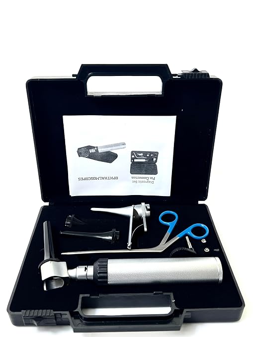 Otoscope Kit with Alligator Forceps Specula Extra Bulbs Veterinary Diagnostics Instrument Kit - Artlab