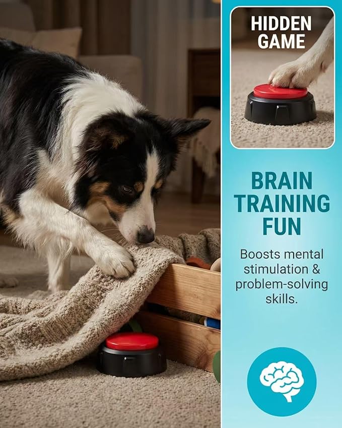 Dog Buttons for Communication, Recordable Button for Dog Starter Training, 30-Second Clear Speech Recording Pet Talking Buttons for Cats and Dogs, Non-Verbal Kids Speech Aid(Red, Colour)