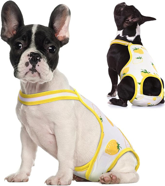 QBLEEV Dog Diapers Female Washable Sanitary Pantie with Adjustable Suspender, Reusable Male Dog Period Diapers for Heat, Doggie Diapers Cute Pet Panties Puppy Dog Underwear for Teddy French Bulldog S