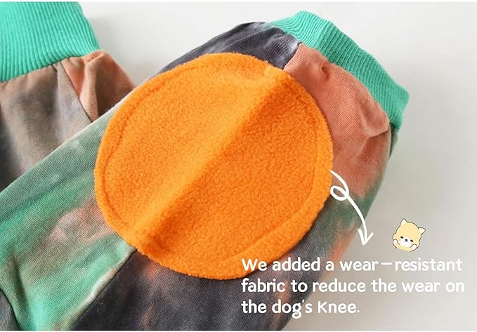 Dog Cotton Green Orange Tie Dye T-Shirts Soft and Stretchy Breathable Pet Shirt Pajamas Pets Clothes for Large Dogs (GreenOrange, XL)