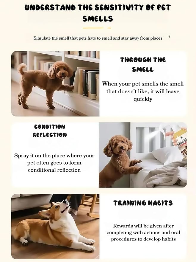 Bitter Apple Spray for Dogs,No Chew Spray for Dogs,Bitter Spray for Dogs to Stop Chewing,Effective Furniture Protection, Prevents Wound Licking for Dogs and Cats, Non-Toxic, Alcohol-Free