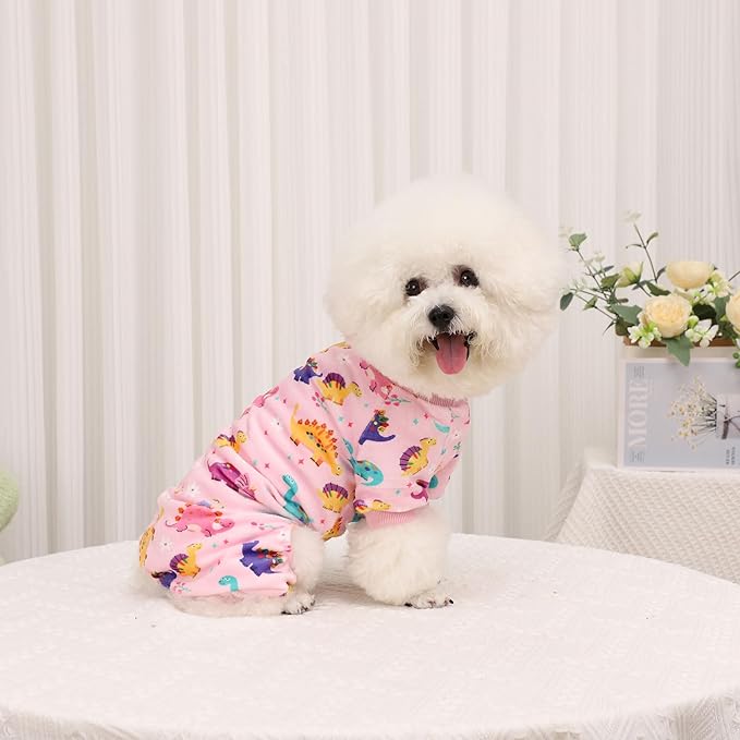 Kosiyi Dog Clothes for Small Dogs Girl Boy Puppy Pajamas, Stretch Fleece Winter Spring Doggie Outfit, Lightweight Velvet Pet Jumpsuit, Pjs, Onesies Dog Apparel