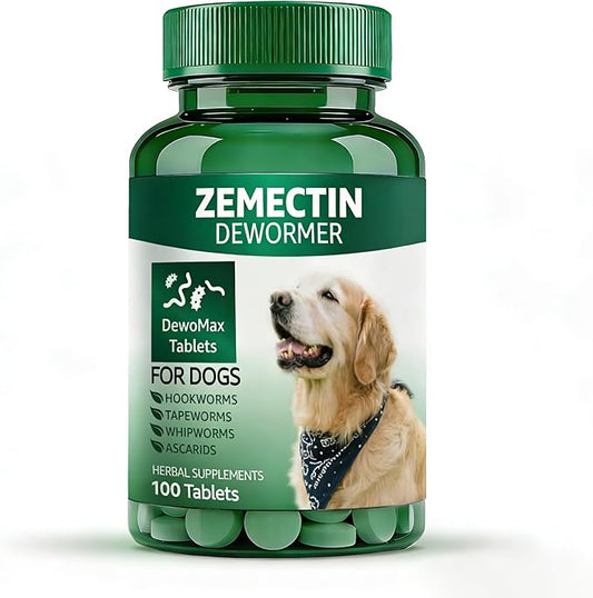 Dewormer for Dogs, Digestive Cleanser Treatment, Broad Spectrum for All Womer, Hookworms, Lung Worms, Pin Worms, Round Worms