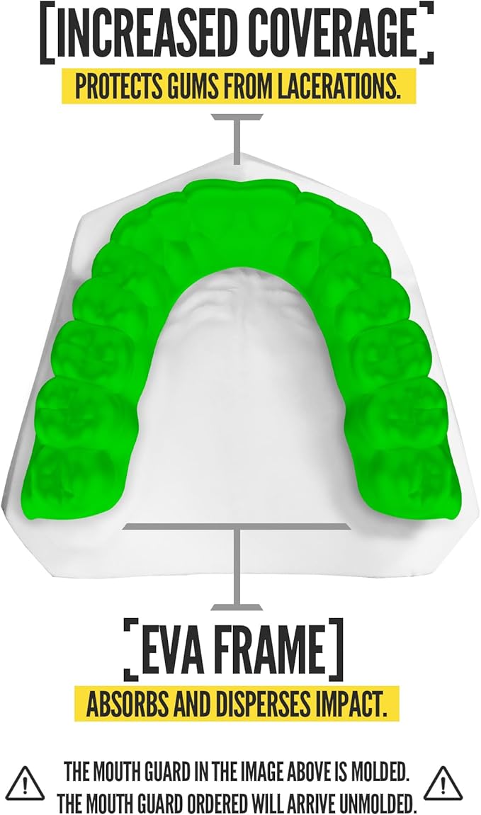 2 Pack Nxtrnd Classic Mouthguard, Custom Fit Sports Mouthpiece for Football, Boxing, MMA, Basketball, Hockey, Lacrosse, Youth & Adult (Green)