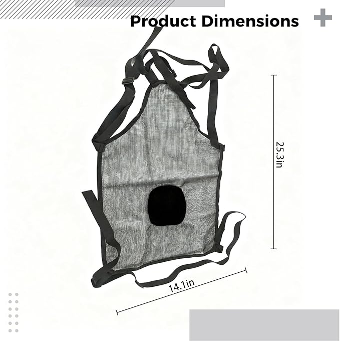 Goat Breeding Prevention, Adjustable Bellyband Harness, 25.3 X 14.1 in, Black