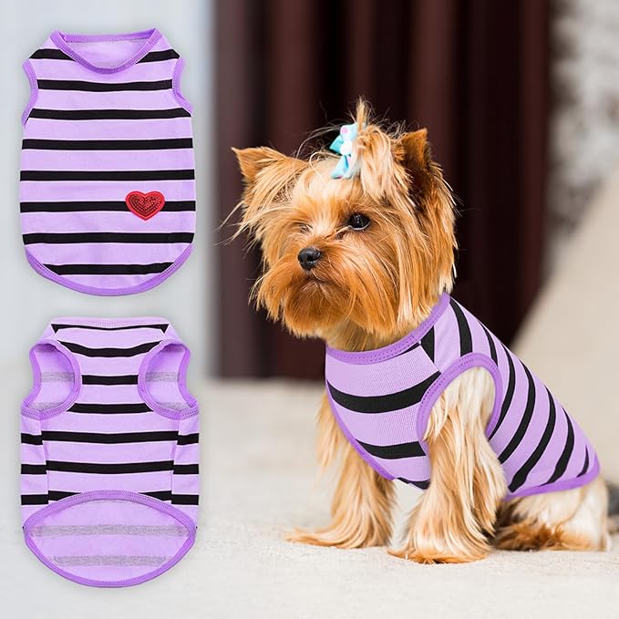 Queenmore Small Dog Shirt,Soft Breathable Dog Shirt for Dogs Cats Boy Girl,Pet Clothes for All Season,Breathable Lightweight Pet Tshirt for Frenchie, Dachshund, Yorkie