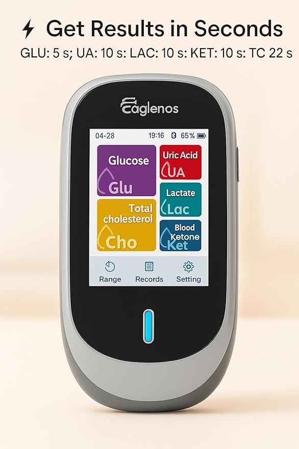 5-in-1 Pet Wellness Monitor with 4×25 Test Strips – Multi-Function Meter for Cats & Dogs | Tracks Glucose, Uric Acid, B-Ketone, Lactate & Cholesterol | Veterinary Use Only
