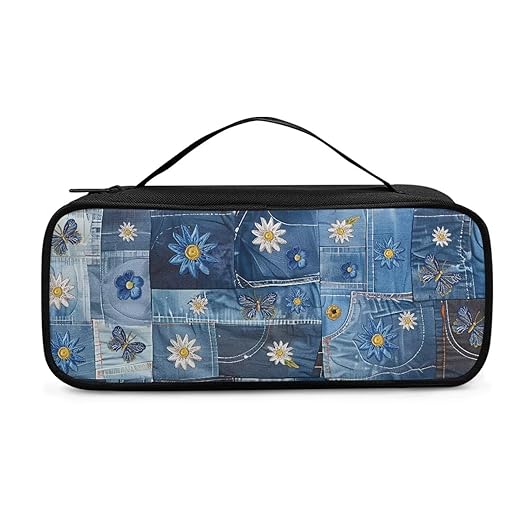 Gomyblomy Denim Daisy Stethoscope Case for Nurse and Doctors, Fit for Most Stethoscopes, Large Stethoscope Holder with Extra Room for Nurse Accessories for Nurses Doctors