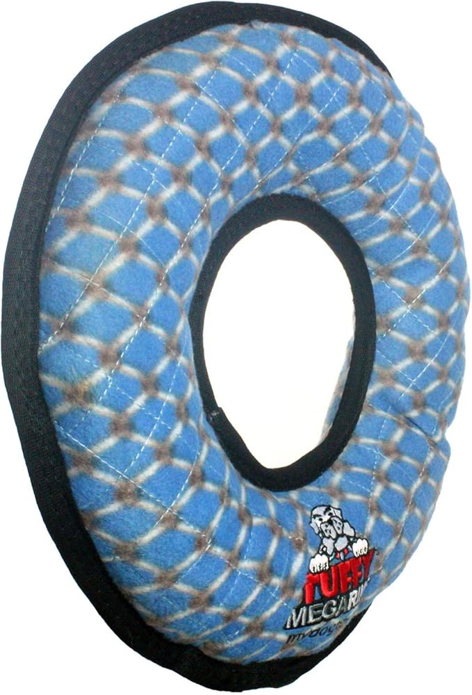 TUFFY - World's Tuffest Soft Dog Toy - MEGA -Multiple Layers. Made Durable, Strong & Tough. Interactive Play (Tug, Toss & Fetch). Machine Washable & Floats (Ring Chain Link, Large 2 Pack)