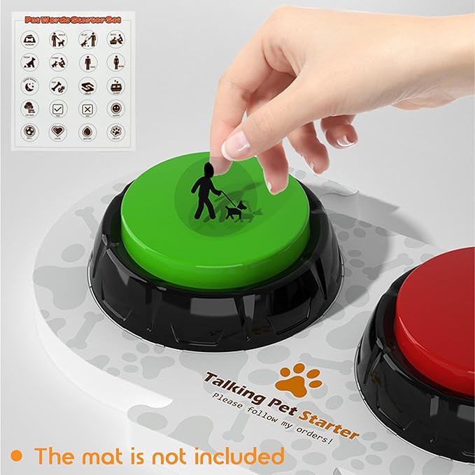 YoFellas Pet Communicator Button - 4 Pack | Interactive Voice Buttons for Dogs | Training & Communication Device with Customizable Recordings | Durable, Non-Slip Base | Multiple Colors
