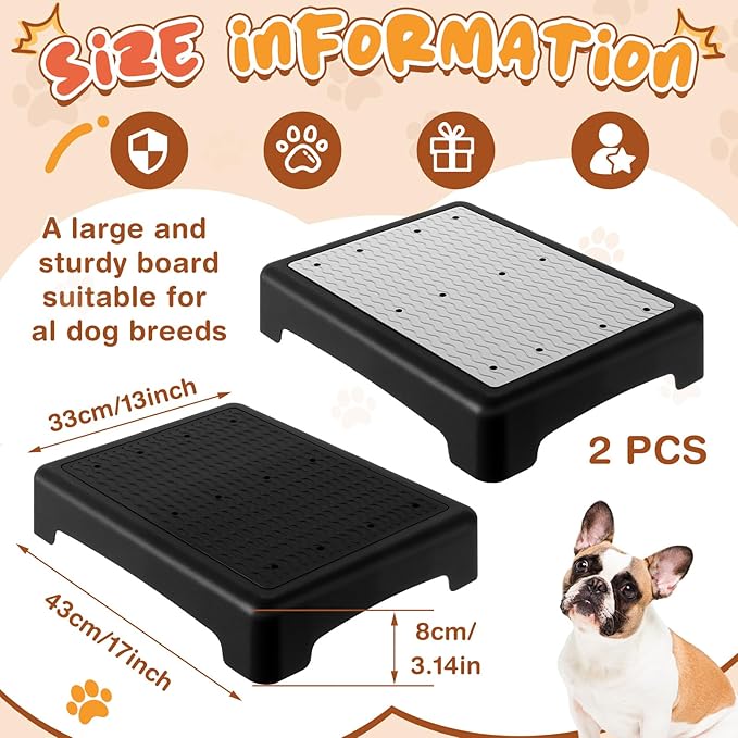 Chunful 2 Pcs Dog Training Platform Dog Place Board with Non-Skid Surface, Portable Agility Platform, Puppy Training Stand Equipment Suitable for Small, Medium Dogs (Not for Large Dog)